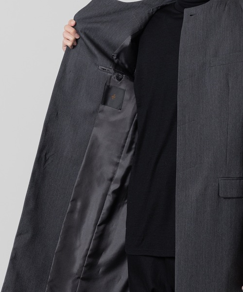 ATO ジャケット ノーカラージャケット round neck coat メンズ