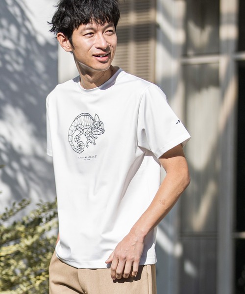 tシャツ Tシャツ mt7580-プリント半袖TEE-ジオメトリック カメレオン 