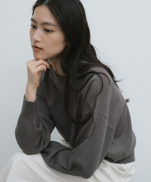 【美品】 AMACA 長袖トップス 薄手ニット 胸元紐 38 ダークグレー 無地 楽天市場】究極の美人ニット。ニット レディース 長袖 ハイゲージ 美