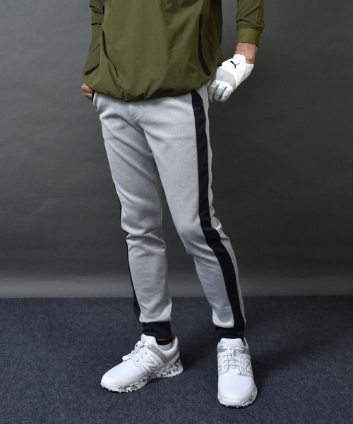 スウェットパンツ ジャージ ポンチ ストレッチ ジャージ素材 ライン入り ゴルフウェア ジョガーパンツ メンズ