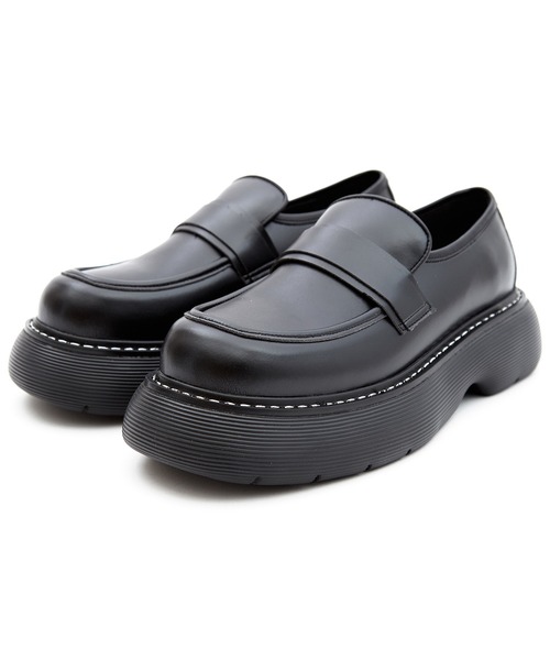 melt the lady ブラックレザー厚底ローファー melt the lady ブラックレザー厚底ローファー