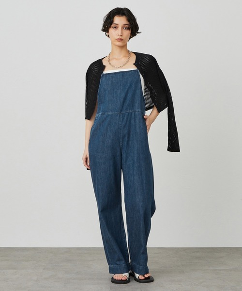 デニムサロペット リラックスフィット レオパードポケット Lee（リー） サロペット オーバーオール レディース : ZOZOTOWN Yahoo