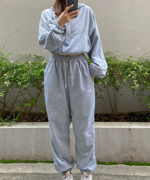 パジャマ ルームウェア 「セットアップ」ショートスウェットパーカー