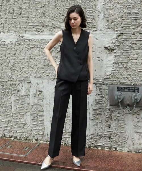 再値下げ★美品★【SMILE ORCHID】 セレモニーパンツセットアップ SMILE ORCHID セットアップ Vネックジレ＆セミワイドパンツ