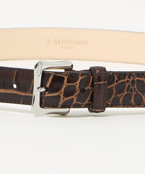 J&M Davidsonのクロコの型押しレザーベルト BEAMS F（ビームスF）【別注】J&M DAVIDSON / MOCK CROC 30ミリ