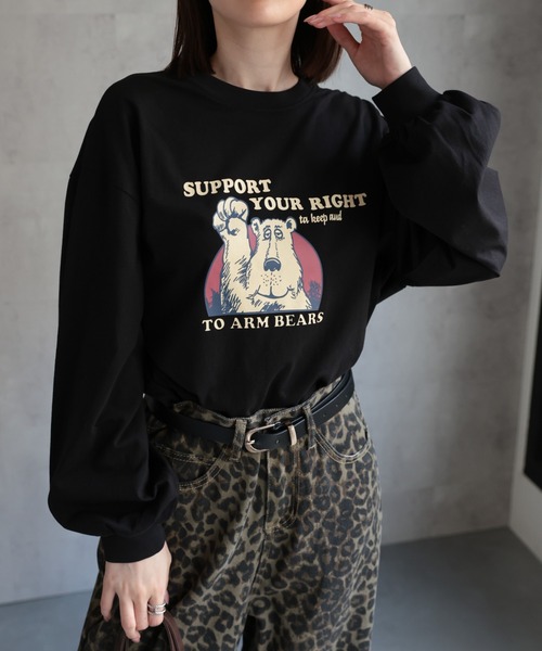 LACーVERT tシャツ ベアプリントロンT レディース : ZOZOTOWN