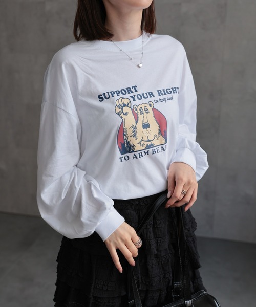 LACーVERT tシャツ ベアプリントロンT レディース : ZOZOTOWN