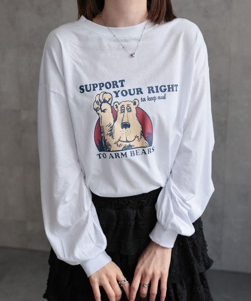 LACーVERT tシャツ ベアプリントロンT レディース : ZOZOTOWN