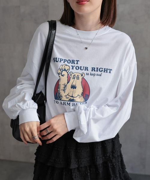 DSC サマーベアプリントロングTシャツ LACーVERT tシャツ ベアプリントロンT レディース : ZOZOTOWN