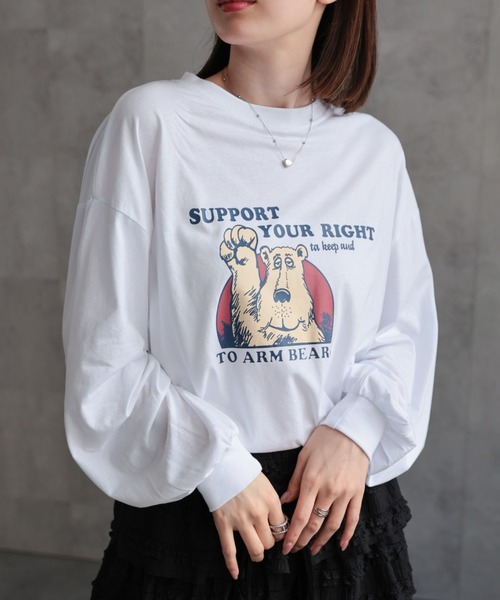 LACーVERT tシャツ ベアプリントロンT レディース : ZOZOTOWN Yahoo