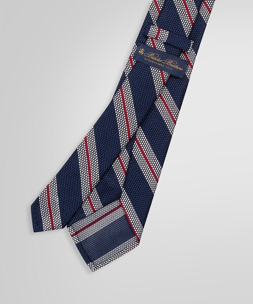ウール/シルク ダブルストライプ ガルザタイ　ブルックスブラザーズ Brooks Brothers｜ウール/シルク ダブルストライプ ガルザタイ