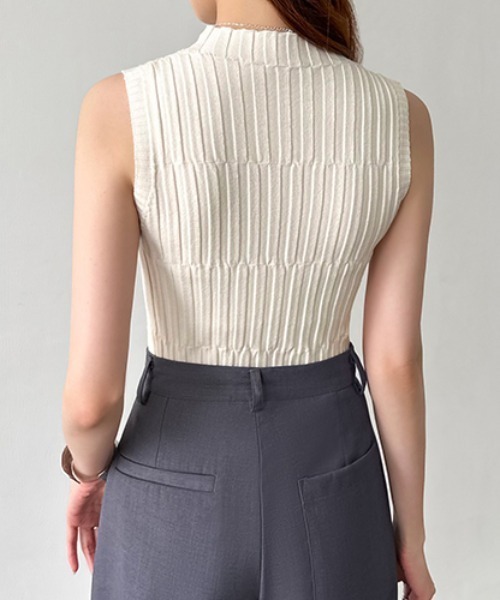 COCOMOMO ニット セーター 「7色展開」 大人きれいめ ノースリーブ