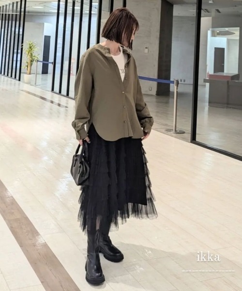 KIARIS Vintage ビッグフリル バンドカラーシャツ wee9s ブラウス シャツ big collar frill half blouse / 付け襟