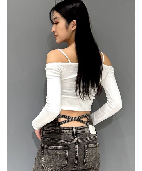 GYDA（ジェイダ） tシャツ カシュクールデザインオフショルトップス