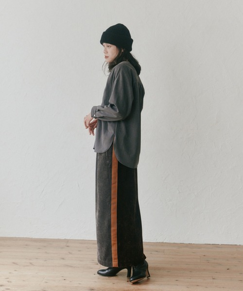 JOHNロングスカート Audrey and John Wad スカート モール別珍サイドラインタイト