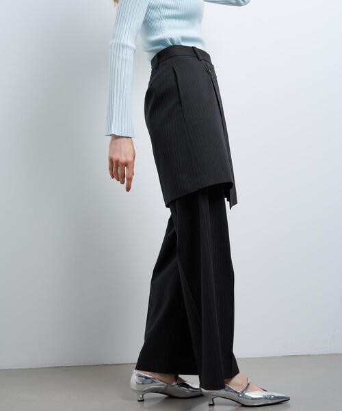 LANVIN en Bleu パンツ ストライプレイヤードパンツ レディース