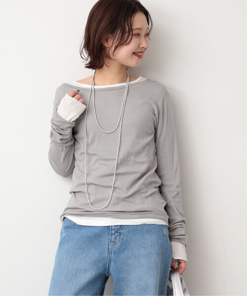 【MILLER/ミラー】SLOBE別注 SHEER RIB クルーネック　ピンク 追加4》miller/ミラー SLOBE別注 SHEER RIB クルーネック（T