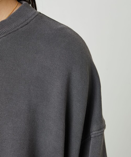 【韓国】3months ラクガキルーズロングスリーブフリルT グレー 25ss フハク ドッキング フリル袖 ロングスリーブTシャツ