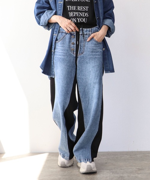 Cepica（セピカ） スウェットパンツ ジャージ デニムリメイクライク