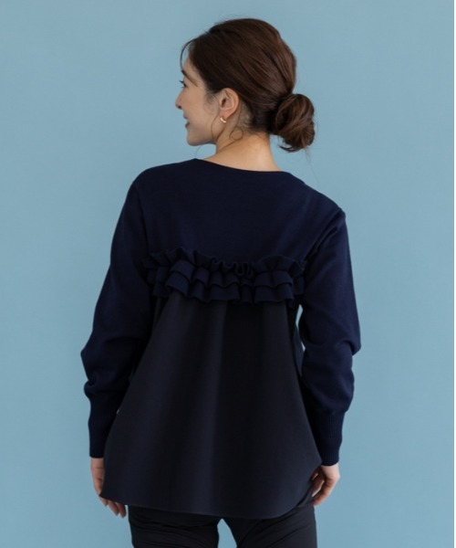 【SONO/ソーノ】バックティアードハイブリッドニットプルオーバー Sono ニット セーター 「SONO/ソーノ」ティアードフレア
