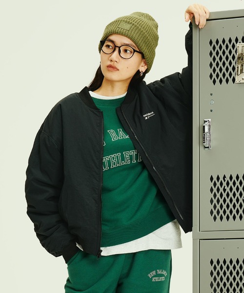 ニューバランス New Balance レディース スウェットトレーナー グラフィックフレンチテリークルー_(裏起毛) WT43516 （グリーン） New Balance トレーナー スウェット グラフィックフレンチテリー