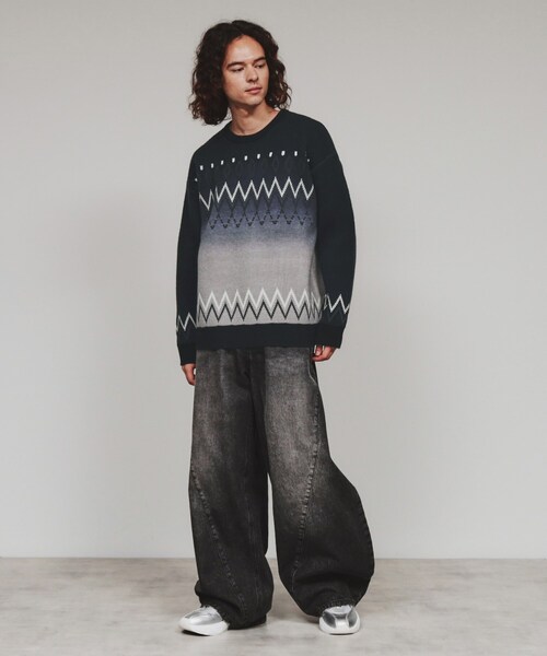 限定 完売品 アルファアイコン OKATAOKA ドライニットティ SM tk.TAKEO KIKUCHI（ティーケータケオキクチ） セーター ニット グラデ