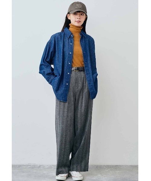 ブラウス シャツ ＴＨＲＥＥ　ＦＩＦＴＹ　ＳＴＡＮＤＡＲＤ　ベーシックなデニムシャツ レディース THREE FIFTY STANDARD ベーシックなデニムシャツ｜THREE FIFTY