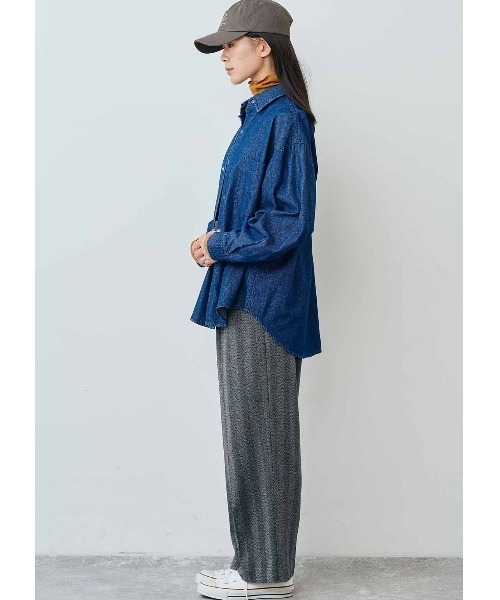 ブラウス シャツ ＴＨＲＥＥ　ＦＩＦＴＹ　ＳＴＡＮＤＡＲＤ　ベーシックなデニムシャツ レディース THREE FIFTY STANDARD ベーシックなデニムシャツ｜THREE FIFTY