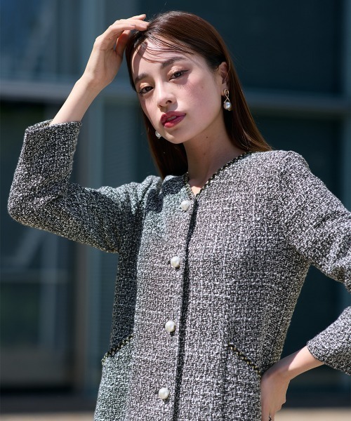 Callarus セットアップ 「入学式・卒業式・フォーマル」ツイード調V