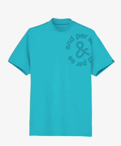 and per se tシャツ ソルケアハニカム半袖モックネックシャツ