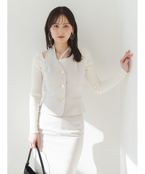 SNIDEL ベスト ジレ Sustainableホルタージレ レディース
