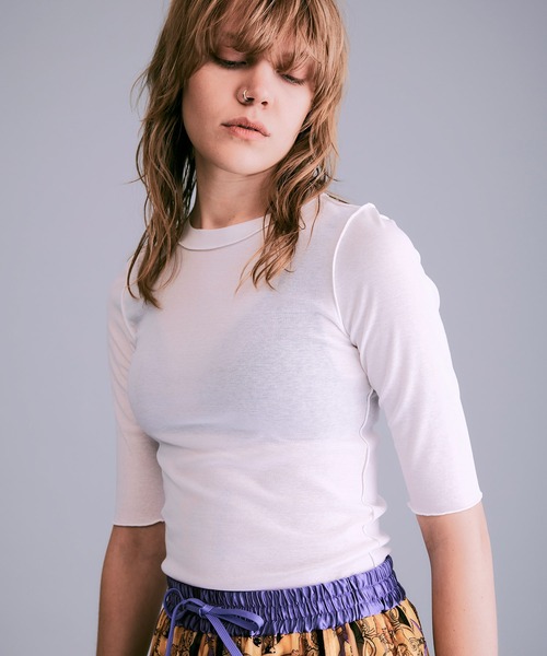 tシャツ シアーハーフスリーブカットソー レディース