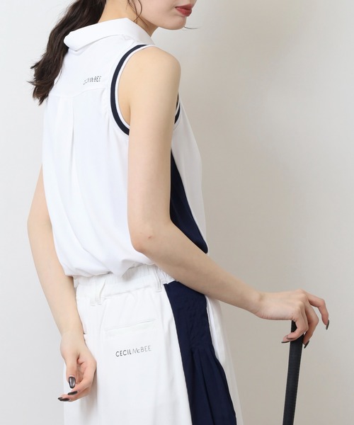 CECIL McBEE（セシルマクビー） ポロシャツ ポロ サイドプリーツ