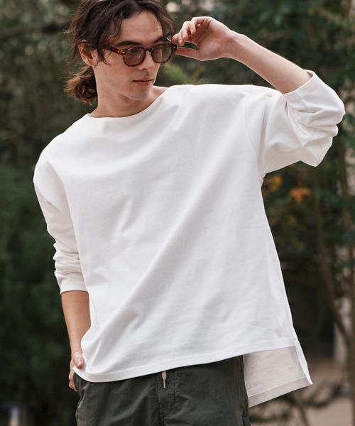 CAMBIO（カンビオ） tシャツ mlt5088-ボートネックボクシーロンT