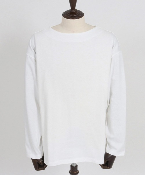 Theory ボートネック長袖Tシャツ ホワイト CAMBIO（カンビオ） tシャツ mlt5088-ボートネックボクシーロンT