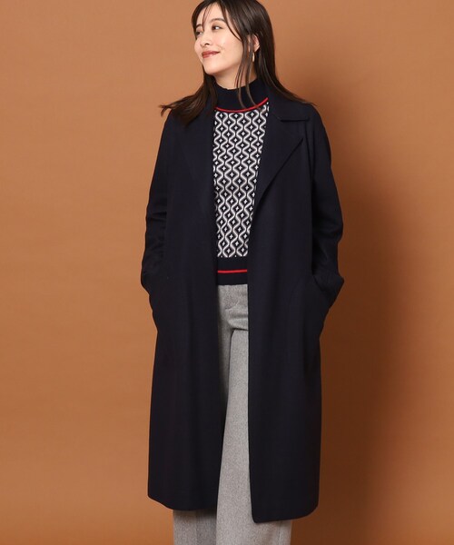 DRESSTERIOR ステンカラーコート　ロングコート 36 ドレステリア DRESSTERIOR（ドレステリア） ステンカラーコート 36 ダークネイビー