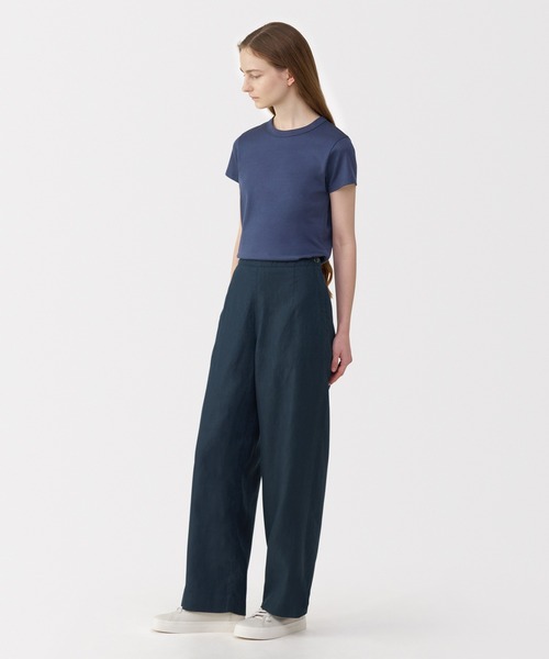 【関税なし】HOBBS ホッブス mirabel リネン ワイドパンツ プチ パンツ 「MUJI Labo」婦人 リネン太番手ワイドパンツ レディース
