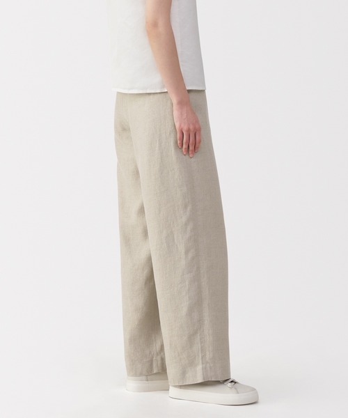 MUJI Labo パンツ 「MUJI Labo」婦人 リネン太番手ワイドパンツ
