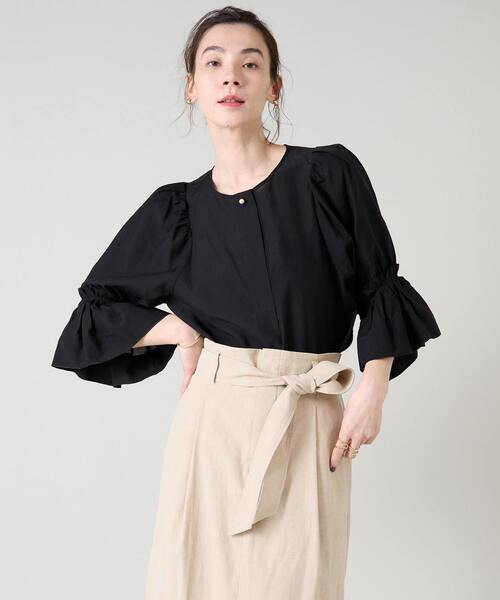 Liesse リネンフリルスリーブブラウス リエス Liesse リネンフリル