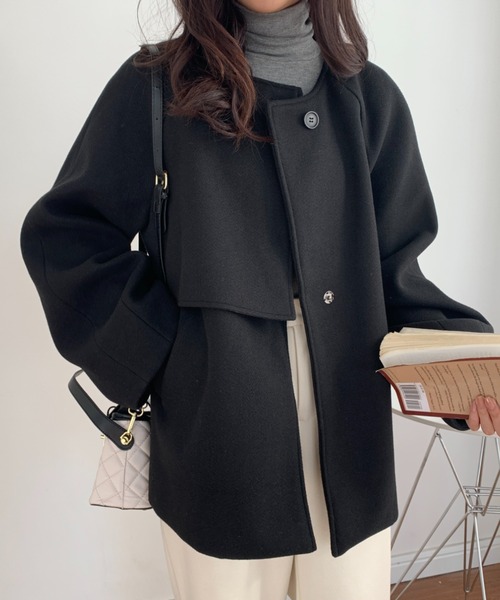 「ABITOKYO」 ノーカラーコート FREE ネイビー レディース_画像5