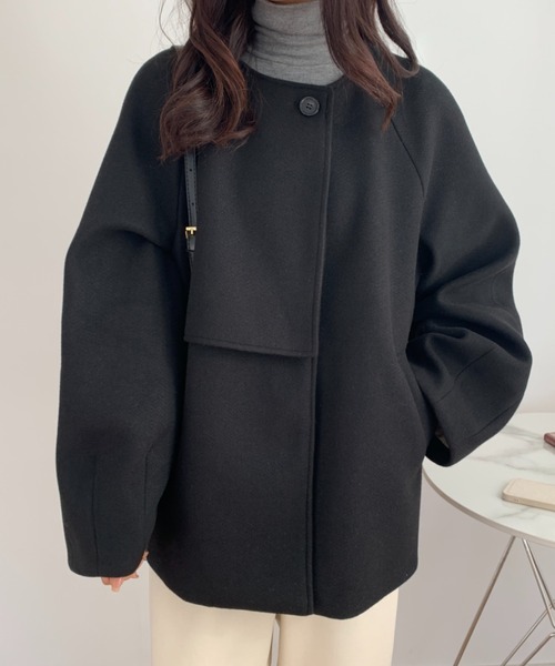 「ABITOKYO」 ノーカラーコート FREE ネイビー レディース_画像7