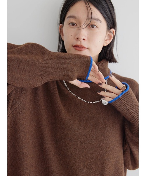 【美品】ドゥーズィエムクラス　ハイネック　ニットワンピース　スリット　ブラウン ハイネックジップニットワンピース/ブラウン – Lumier