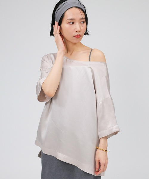 BABYLONE ブラウス シャツ ウォッシャブルシルクレーヨンT
