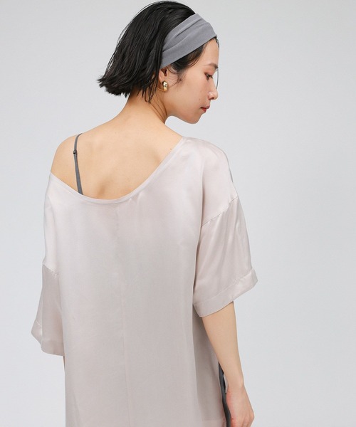 BABYLONE ブラウス シャツ ウォッシャブルシルクレーヨンT