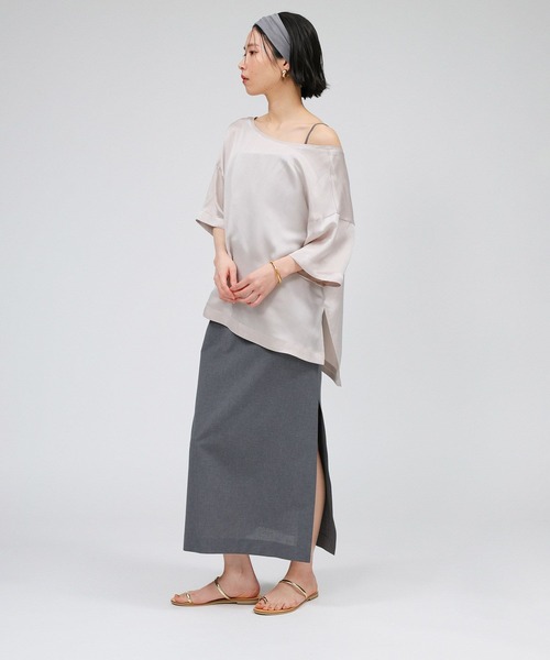 BABYLONE コットンシルクチュニックブラウス　ベビーピンク BABYLONE（バビロン）の「コットンシルクチュニックブラウス