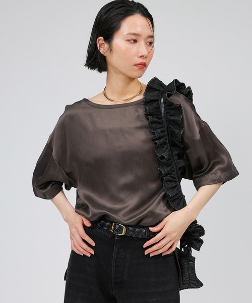 【新品タグ付き】BABYLONE 長袖ブラウス BABYLONE ブラウス シャツ ウォッシャブルシルクレーヨンT