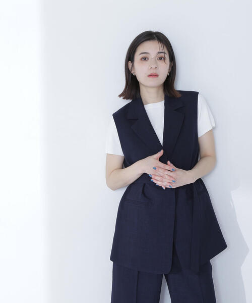NATURAL BEAUTY BASIC コート アウター ベルテッドジレ