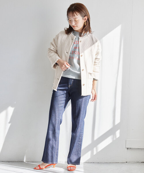 【美品】IENA ホワイトツイードジャケット36 IENA（イエナ）の「ホワイトツイードジャケット（その他アウター