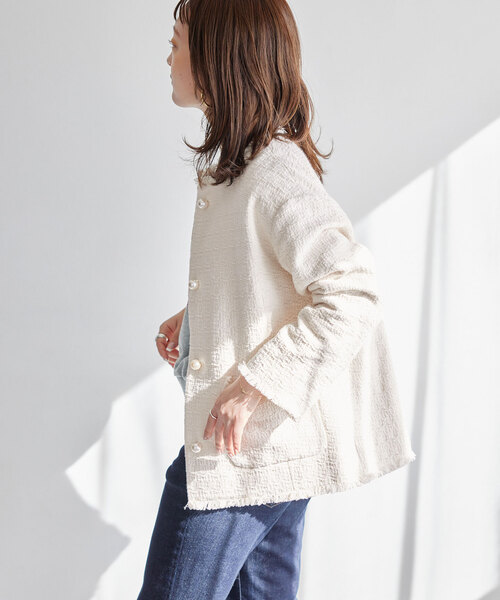 SLOBE IENA（スローブイエナ） ツイードジャケット FREE ホワイト