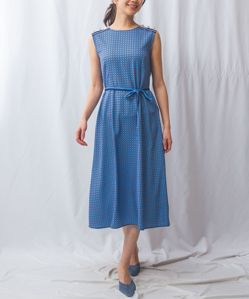 ナラカミーチェ（NARACAMICIE）/【NALACARA】肩釦プリントワンピース NARACAMICIE（ナラカミーチェ） ワンピース 「NALACARA」肩釦プリント